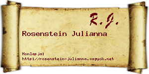 Rosenstein Julianna névjegykártya